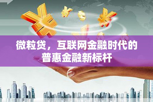 定远微粒贷，互联网金融时代的普惠金融新标杆