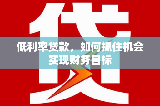 定远低利率贷款，如何抓住机会实现财务目标