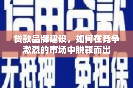 定远贷款品牌建设，如何在竞争激烈的市场中脱颖而出