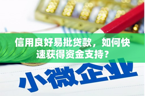 定远信用良好易批贷款，如何快速获得资金支持？