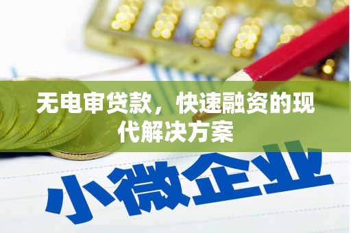 定远无电审贷款，快速融资的现代解决方案