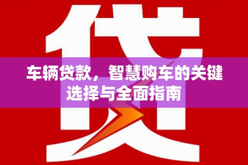 定远车辆贷款，智慧购车的关键选择与全面指南