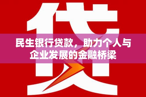定远民生银行贷款，助力个人与企业发展的金融桥梁