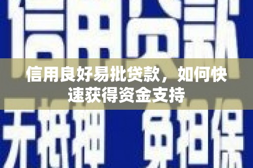 定远信用良好易批贷款，如何快速获得资金支持