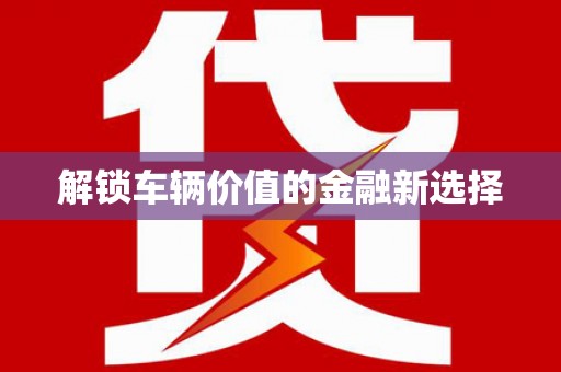 定远解锁车辆价值的金融新选择