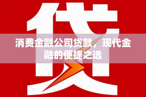 定远消费金融公司贷款，现代金融的便捷之选